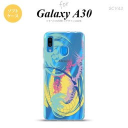 SCV43 Galaxy A30 SCV43 スマホケース ソフト カバー アート クリア 黄 nk-scv43-tp1267