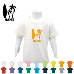 サーファー  名入れTシャツ/ベビー服、キッズ服、お名前、子供服、キッズウェア、こども服、入園、入学、新学期、幼稚園、保育園、小学校、、夏服【ネコポス発送可】【cf_bst】波乗り　ボード　夏