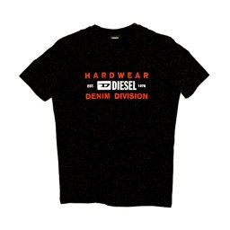 DIESEL ディーゼル Tシャツ メンズ 丸首 クルーネック 半袖 ブラック A00354 0AAXJ 900 海外正規