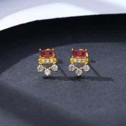 ピアス 両耳用 レディース キュービックジルコニア ホワイト シルバー925 イエローゴールド シルバー ce23021718
