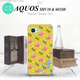 【SHV38】【スマホケース/スマホカバー】【アクオス セリエ ミニ】SHV38 スマホケース AQUOS SERIE mini ケース アクオス セリエ ミニ イニシャル 花柄・バラ 黄(A) nk-shv38-242ini【メール便送料無料】