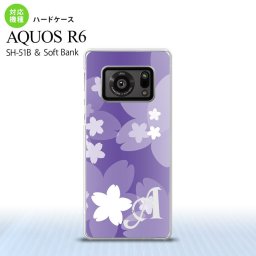 SH-51B AQUOS R6 AQUOS R6 スマホケース ハードケース 花柄 サクラ C 紫 +アルファベット メンズ レディース nk-r6-064i