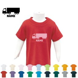 ロングトラック  名入れTシャツ/ベビー服、キッズ服、お名前、子供服、キッズウェア、こども服、入園、入学、新学期、幼稚園、保育園、小学校、、夏服【ネコポス発送可】【cf_bst】乗り物　車　はたらく　趣味
