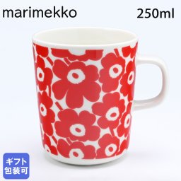 マリメッコ marimekko マグカップ コップ 250ml 60周年記念 Unikko ウニッコ 花柄 ホワイト レッド 73159 130 洋食器 北欧食器 デザイン【スペシャルラッピング660円(別売り)】 送別会 誕生日 お中元 結婚祝い 結婚式 高級 父の日 母の日 ホワイトデー