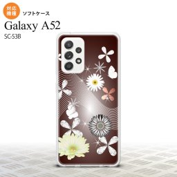 SC-53B Galaxy A52 スマホケース ソフトケース 花柄 ミックス B 茶 メンズ レディース nk-sc53b-tp276