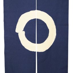 暖簾 のれん 綿100％ 刺し子のれん円相8931 130cm ｎ-1032 日本製 のれん　パーテーション　カーテン間仕切りロング 夏 おしゃれ