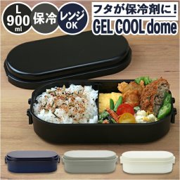 1段 弁当箱 900ml 保冷 通販 お弁当箱 ランチボックス 一段 １段 GEL-COOL ジェルクール dome ドーム L 900 ドーム型 お弁当 男子 大容量 保冷剤 内蔵 保冷剤一体型 蓋を外して 本体のみ レンジ対応 食洗機対応 お弁当グッズ 大人用弁当箱 キッチン用品