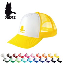 ターキッシュアンゴラ  名入れメッシュキャップ オリジナル セミオーダーメイド  名入れ 部活 サークル チームウェア お揃い 記念 クラブ  猫　ネコ　ねこ　キャット　ペット