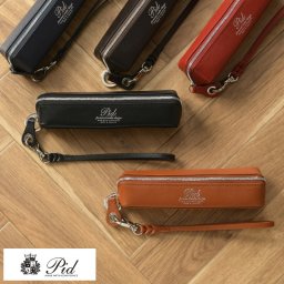 Pid 型押し牛革 ペンケース selva 本革おしゃれ/シンプル/筆箱/筆入れ/