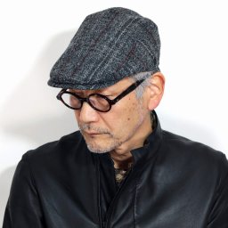 ハリスツイード ハンチング 帽子 生地ブランド HARRIS TWEED チェック クリスティーズ メンズ 秋 冬 CHRISTYS' LONDON ブランド ツイード生地 ハンチング帽 紳士 ツイードチェック グレーチェック 父の日