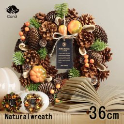 ハロウィンリース 玄関 飾り 敬老の日 北欧 おしゃれ ナチュラル 36cm コンパクト ギフト  クリスマスプレゼント 送料無料 店舗 装飾  ハロウィン クリスマス リース