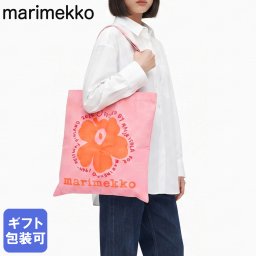 マリメッコ marimekko トートバッグ Vankka Unikko ウニッコ ファブリックバッグ レディース オレンジ ピンク 94178 094178 343 北欧 北欧雑貨 北欧デザイン ネコポス 送別会 誕生日 お中元 結婚祝い 結婚式 高級 父の日 母の日  ホワイトデー