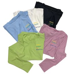 ユナイテッド カラーズ オブ ベネトン UNITED COLORS OF BENETTON レディース ウイメンズ 長袖 ロングTシャツ カットソー トップス アパレル 341-806 ロゴブリント S M L LL 3L 4L