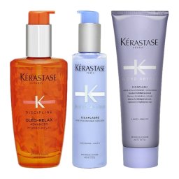 ケラスターゼ ケラスターゼ ディシプリン DP フルイド オレオ リラックス（旧NUソワンオレオリラックス） 100ml とブロンドアブソリュ BL セラム シカプラズム 150ml とブロンドアブソリュ BL ソワン シカフラッシュ 250ml のセッ    |  KERASTASE  ヘアオイル うねり くせ毛