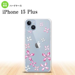iPhone15 plus iPhone15 plus スマホケース 背面ケース ハードケース 花柄 カット ピンク 2023年 9月発売 nk-i15pl-076