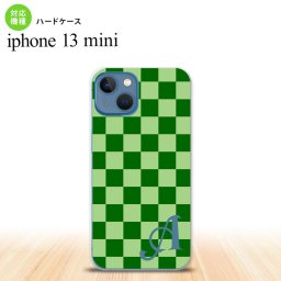 iPhone13mini iPhone13 mini ケース ハードケース スクエア 緑 グリーン +アルファベット  nk-i13m-771i