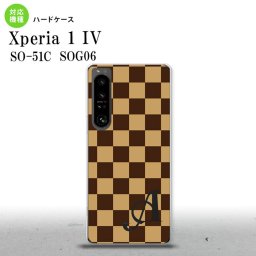 SO-51C SOG06 XPERIA 1 IV Xperia 1 IV スマホケース 背面ケース ハードケース スクエア 黒茶 茶 +アルファベット メンズ レディース nk-xp14-132i