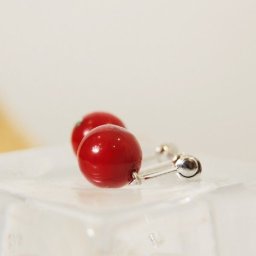 【送料無料】さんご 10mm珠 ウミタケ珊瑚 海竹珊瑚イヤリング 赤い石 宝石 プレゼント ドロップイヤリング シルバー925 ケース付 保証書付 日本製  赤 還暦 大人 上品 珊瑚婚式 お勧め10選