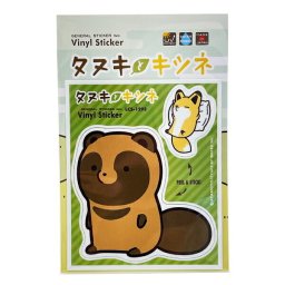 タヌキとキツネ タヌキ シートステッカー 日本製