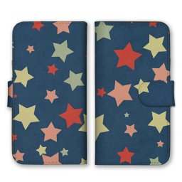 ＼全機種対応／ スマホケース 手帳型 スマホカバー 手帳タイプ スマートフォン ケース カバー 星 スター カラフル ネイビー 星空 かわいい おしゃれ 人気 カードホルダー付き カード収納 合皮 合成レザー