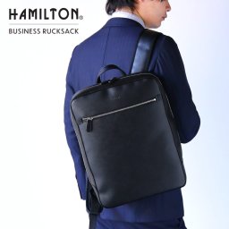 リュック メンズ HAMILTON ハミルトン A4 B4 16インチ PC パソコン リュックサック サフィアーノ レザー調 PVC 型押し 通勤 通学 ビジネスリュック メンズリュック ビジネスバッグ バッグ 大容量 カジュアル 旅行 普段使い 軽量 ブラック 黒 (07000652r) 定年退職 バレンタイン 成人祝い
