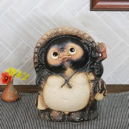 信楽焼 たぬき 置物 高さ27cm 陶器 縁起物 9号古信楽風福狸 ta-0331