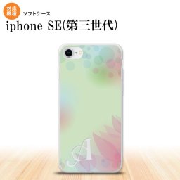 iPhoneSE 3 iPhoneSE 3 スマホケース ソフトケース ぼかし 花柄 緑 +アルファベット メンズ レディース nk-ise3-tp1591i