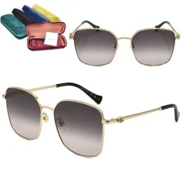 グッチ サングラス GUCCI GG1146SK-001 サングラス アジアンフィット メンズ レディース ユニセックス ゴールド グレー