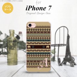 【iPhone7】【スマホケース/スマホカバー】【アイフォン７】iPhone7 スマホケース ケース アイフォン７ ソフトケース イニシャル エスニックゾウ ベージュ nk-iphone7-tp1572ini【メール便送料無料】
