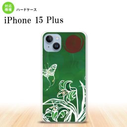 iPhone15 plus iPhone15 plus スマホケース 背面ケース ハードケース 蝶と花 緑 2023年 9月発売 nk-i15pl-1545