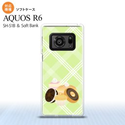 SH-51B AQUOS R6 AQUOS R6 スマホケース ソフトケース スイーツ ドーナツ 緑 メンズ レディース nk-r6-tp662