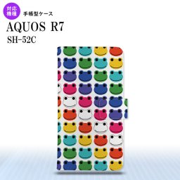 SH-52C AQUOS R7 手帳型スマホケース カバー カエル かえる 透明  nk-004s-r7-dr166