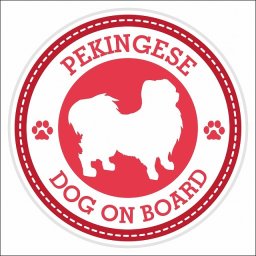 セーフティサイン ステッカー Dog on board Pekingese ペキニーズ レッド 直径13cm あおり運転 対策 カーステッカー 煽り運転対策 自動車用 屋外 屋内 防水 かわいい おしゃれ 安全対策 カーサイン 肉球マーク