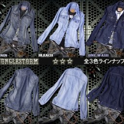 Gジャン メンズ デニム 3カラー  Ａ  JUNGLE STORM ウォッシュ加工デニムジャケット お兄系 ファッション ジャンバー デニムジャケット 母の日 福袋 　  2020