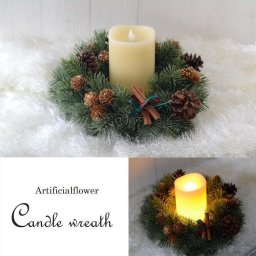 クリスマスリース キャンドルリース 手作りキット  もみの木 造花 クリスマス モミの木