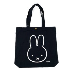 ミッフィー miffy 薄手帆布トートバッグ フェイスアップ ブラック 手提げ