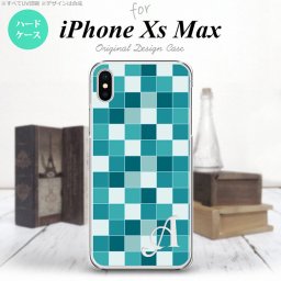 iPhoneXsMax iPhone XS Max スマホケース ハードケース スクエア モザイク ターコイズ +アルファベット メンズ レディース nk-ixm-1017i