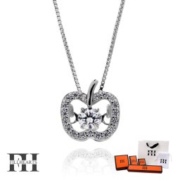FILL HEARTS ネックレス レディース 女性 大人 シルバー アクセサリー Dancing Apple りんご ダンシングアップル ジルコニア 金属アレルギー対応 シルバー925 S925 ロジウムメッキ 40cm 小さめ シルバーネックレス