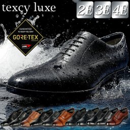 texcy luxe テクシーリュクス ビジネスシューズ メンズ GORE TEX 本革 ゴアテックス 防水 幅広 3E 4E ブラック ブラウン プレーントゥ ストレートチップ スワールモカ ダブルモンク 
