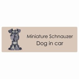 Miniature Schnauzer ミニチュアシュナウザー Dog IN CAR カーステッカー 犬 パステル くすみカラー スタイル アニメ風 20x6.7cm 長方形 防水 屋外 屋内 ドッグオンボード デカール