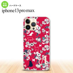 iPhone13ProMax iPhone13 Pro Max ケース ハードケース 猫 花 赤 +アルファベット iPhone13 プロ マックス 6.7インチ おしゃれ かわいい メンズ レディース キッズ デザインたくさん nk-i13pm-1723i