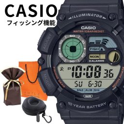 ラッピング済 ギフトセット 正規品 カシオ 腕時計 メンズ 父の日 防水 月齢 ムーンデータ 釣り アウトドア デジタル 軽量モデル ブラック 誕生日プレゼント ギフト 彼氏 旦那 夫 父親 成人 卒業 入学