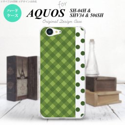 【SH04H】【スマホケース/スマホカバー】【アクオス ゼータ】SH04H スマホケース AQUOS ZETA SH04H カバー アクオス ゼータ チェック･ドット 緑 nk-sh04h-1524【メール便送料無料】