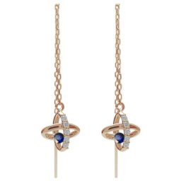 惑星 星 ピアス サファイア ロングピアス K18