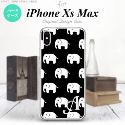 iPhoneXsMax iPhone XS Max スマホケース ハードケース ゾウ 黒 +アルファベット メンズ レディース nk-ixm-774i