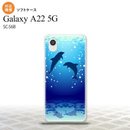 SC-56B Galaxy A22 スマホケース ソフトケース イルカ 紺 メンズ レディース nk-a22-tp1001