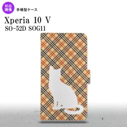 Xperia10V Xperia10V 手帳型スマホケース カバー 猫 バイアスチェック 赤茶 2023年 7月発売 nk-004s-xp105-dr953