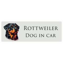 ドッグ カーステッカー イラスト付 Dog in Car ロットワイラー Aタイプ セーフティサイン 犬種別 長方形 20x6.7cm シール リア あおり運転対策 Dog Sticker 屋外 屋内 防水 かわいい おしゃれ 安全対策 カーサイン