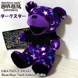 グレイトフルデッド パープル デッドベア ぬいぐるみ おしゃれ くま 7インチ 星柄 エディションシリーズ 月 ダークスター ビーンベア GRATEFUL DEAD アメリカン 雑貨 人形 インテリア クマ キャラクター Bean Bear かわいい 女性 レディース メンズ プレゼント ギフト