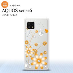 SH-54B SHG05 AQUOS sense6 スマホケース ソフトケース 花柄 ガーベラ オレンジ メンズ レディース nk-sens6-tp801